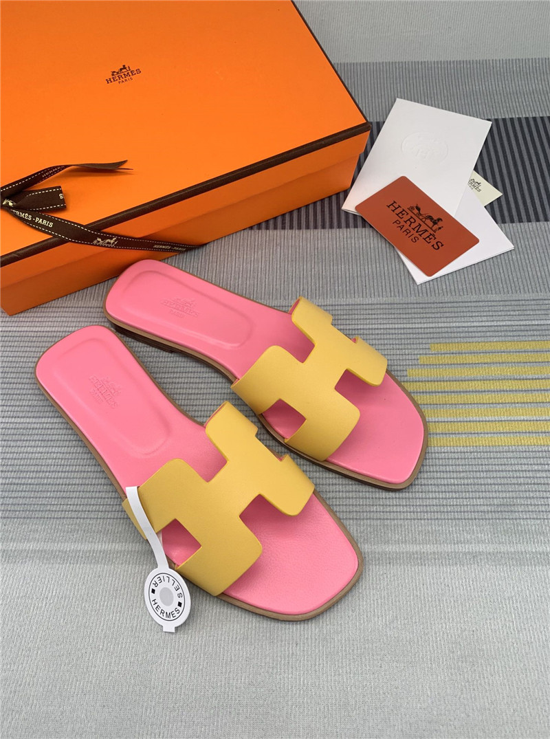 hermes flat H slippers womens