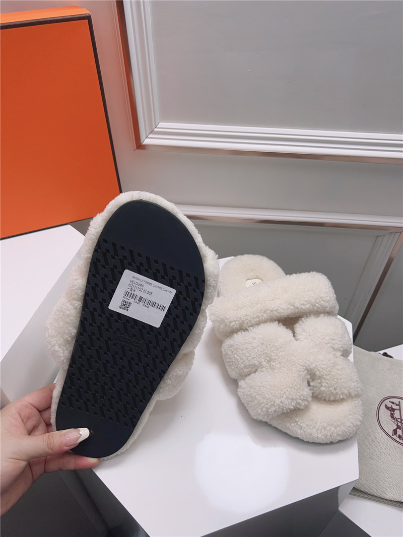 Hermès second uncle shoe hair slippers
