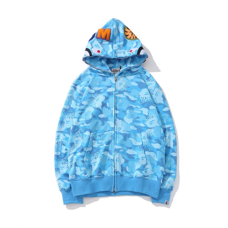 BAPE Fire Camo Shark Full Zip Hoodie
