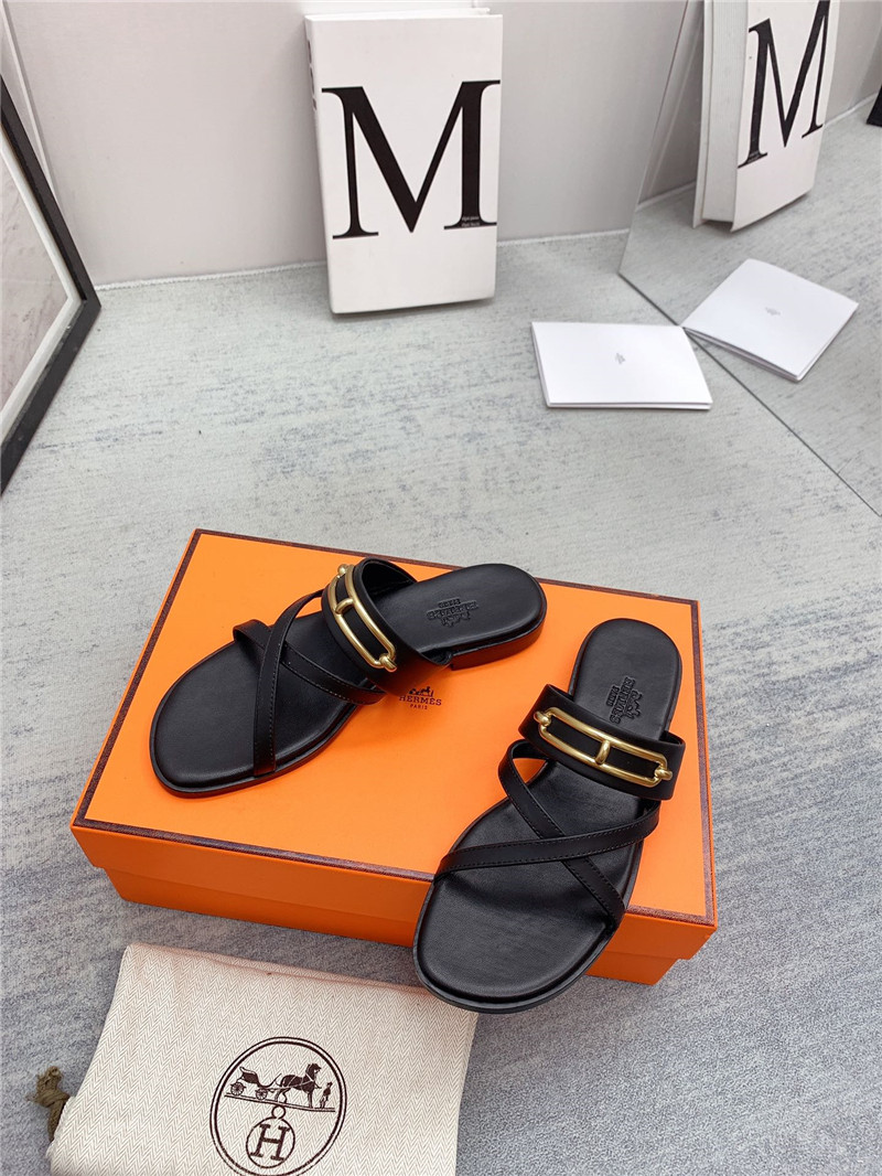 hermes flat slippers