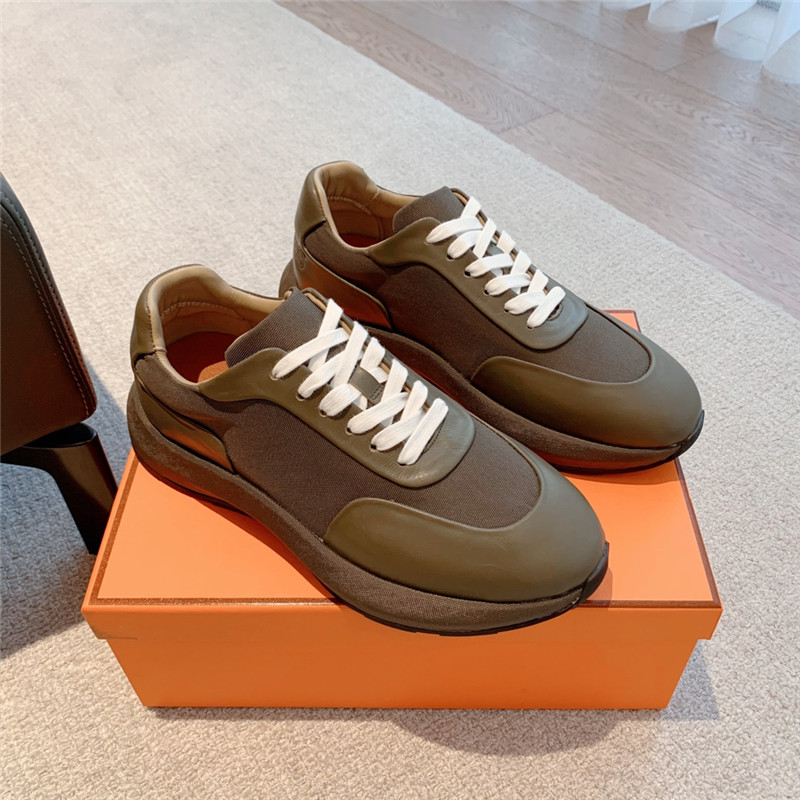 Hermès classic look-alike British retro white shoes