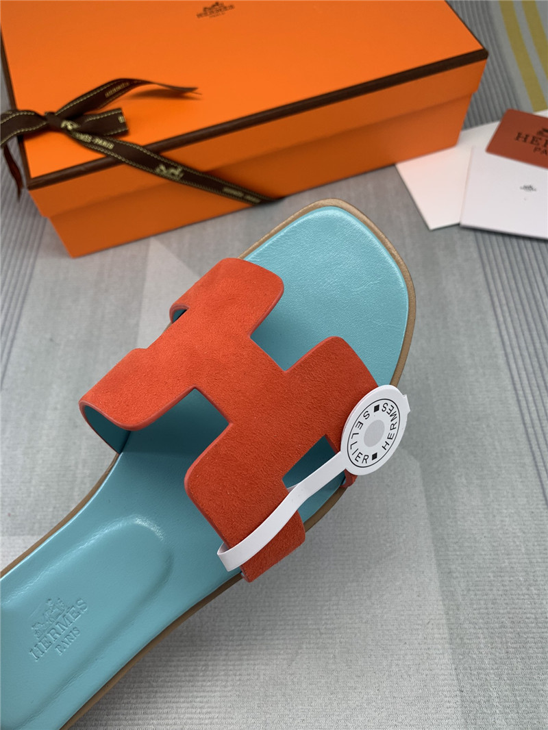 hermes flat H slippers womens