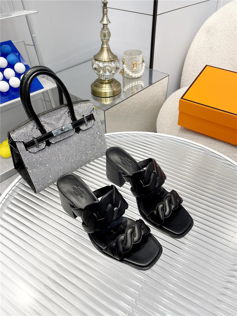Hermès pig nose high heel sandals