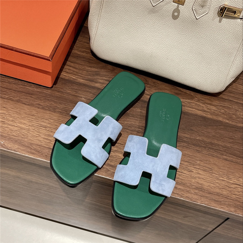 hermes H buckle slippers