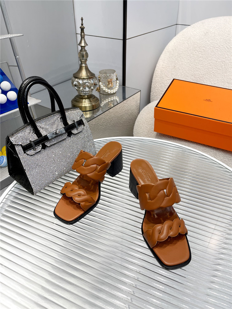 Hermès pig nose high heel sandals