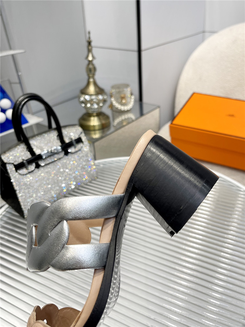 Hermès pig nose high heel sandals