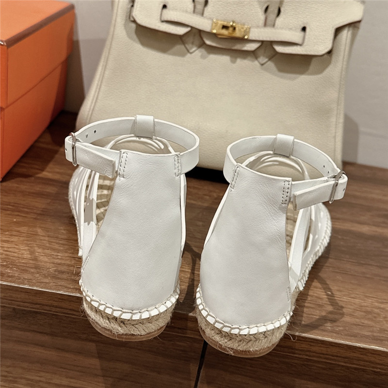 Hermès cutout pig nose espadrille sandals