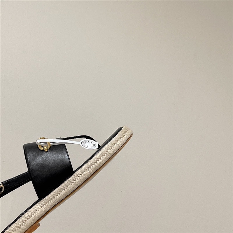 hermes knitted flat sandals
