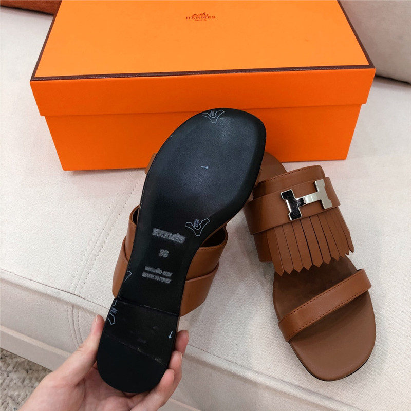 hermes H flat slipper sandals