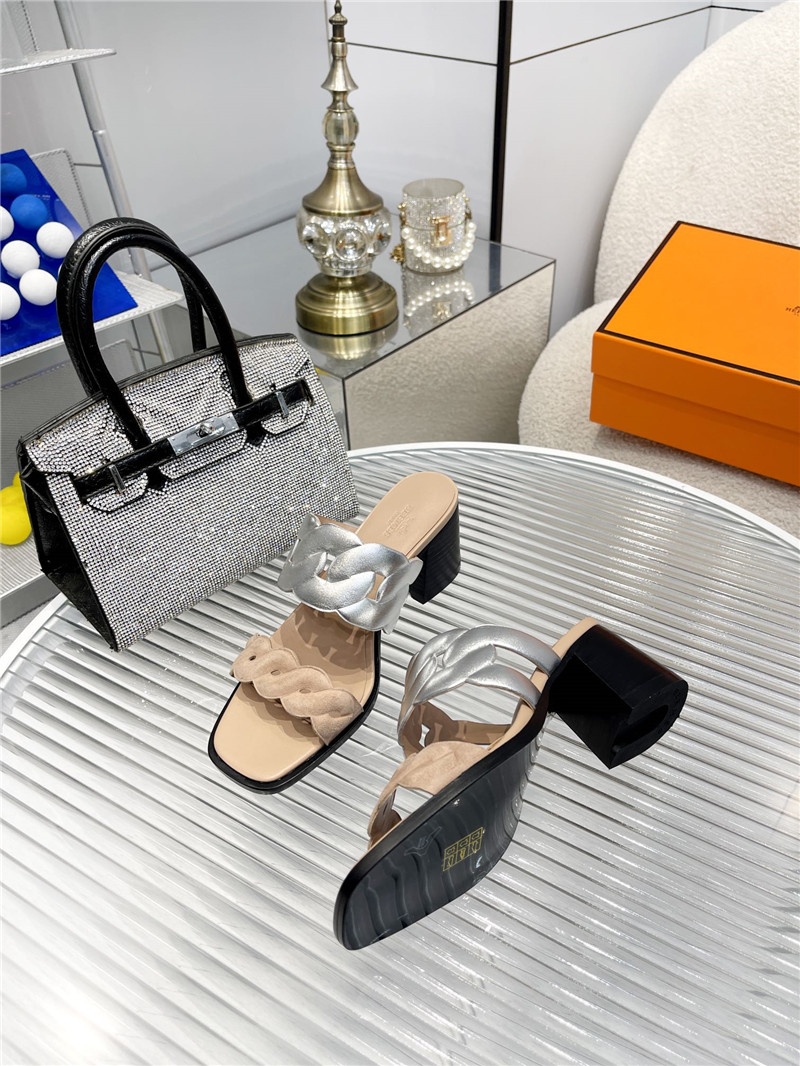 Hermès pig nose high heel sandals