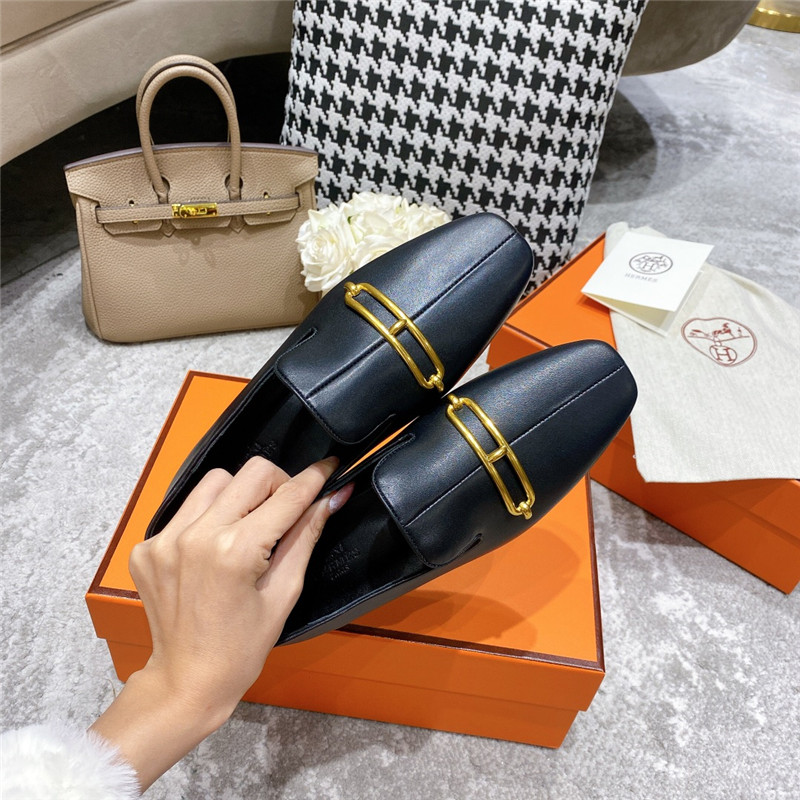 hermes muller flat shoes