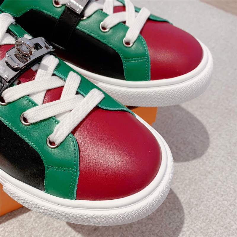 Hermès British retro design white shoes