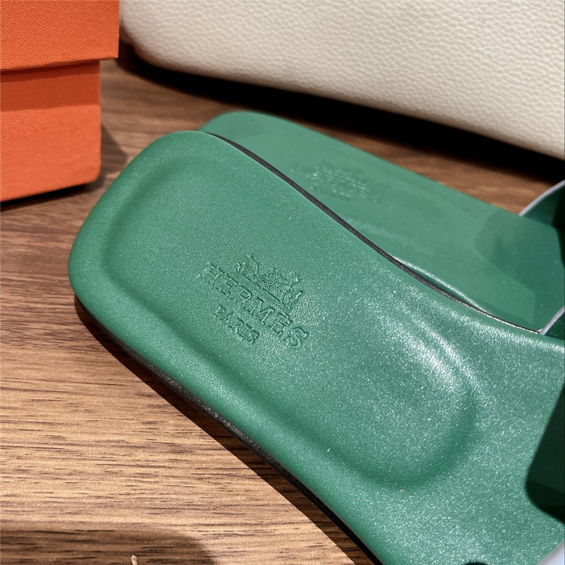 hermes H buckle slippers