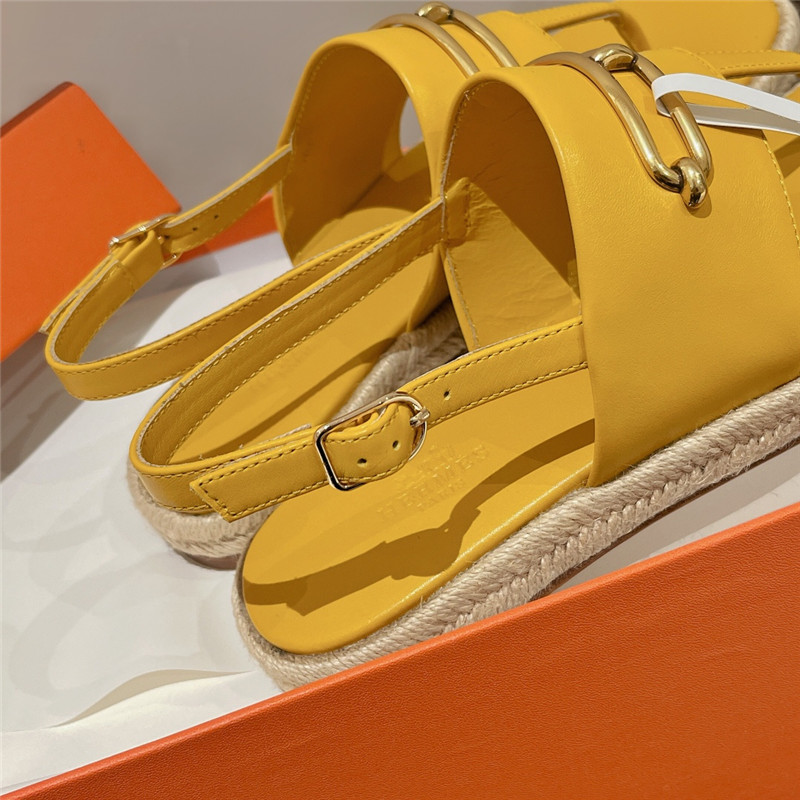 hermes knitted flat sandals
