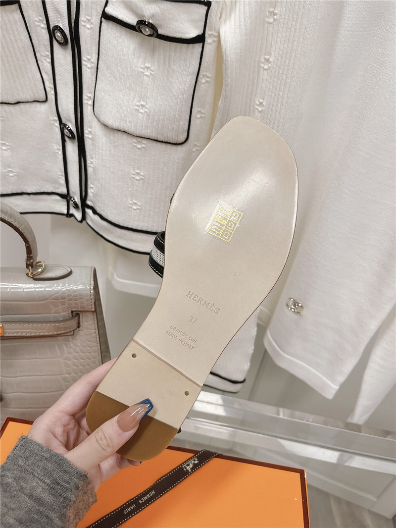 hermes flat sandals slippers