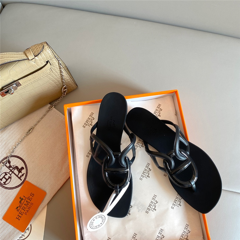 Hermès new pig nose chain flip flops