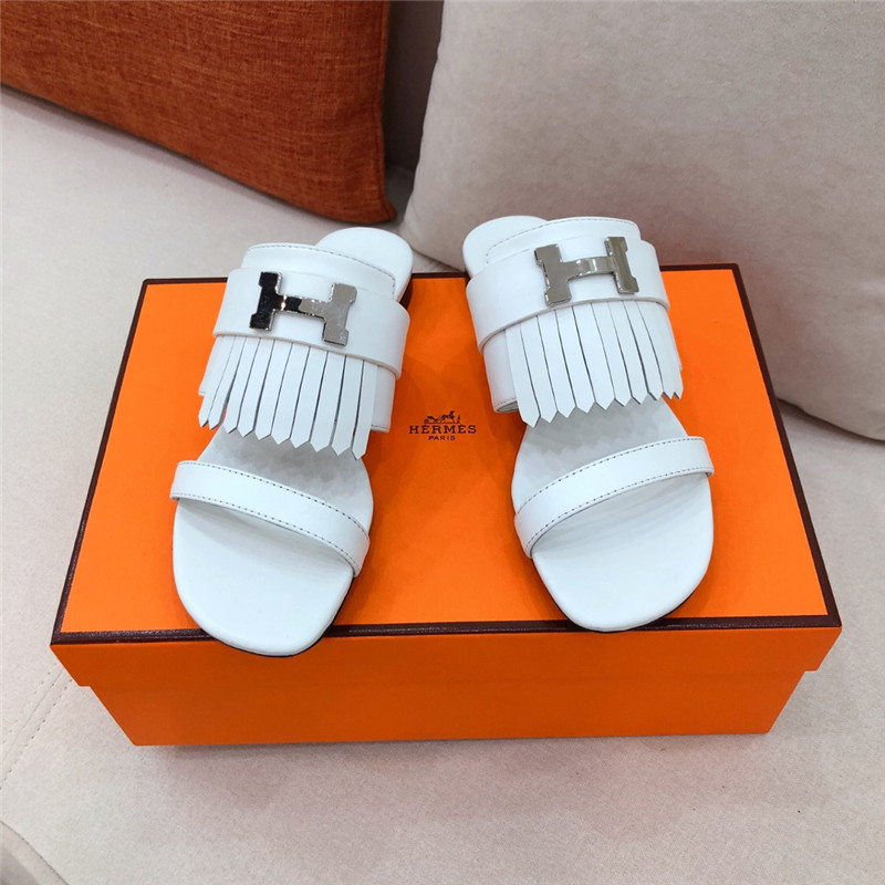 hermes H flat slipper sandals