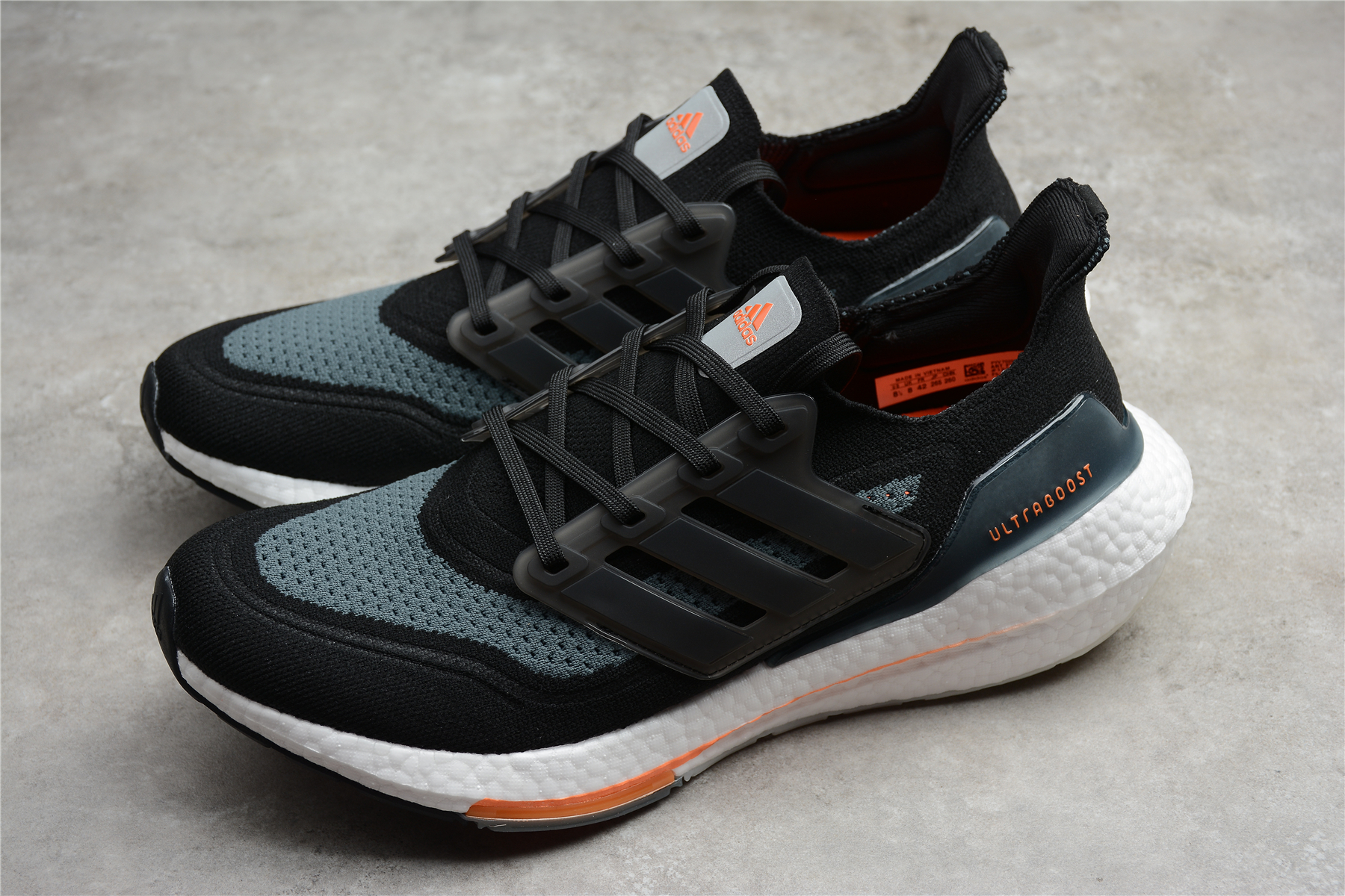 Adidas Ultra Boost 21 Black Blue Oxide Screaming Orange FY0389