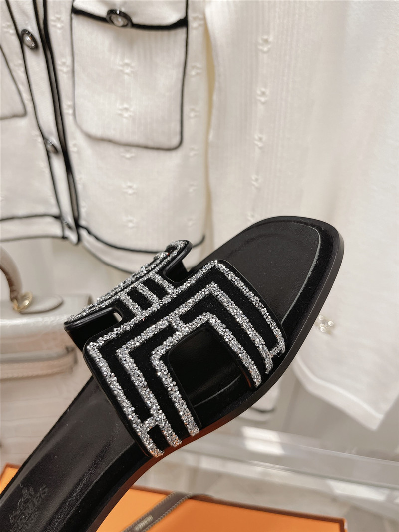 hermes flat sandals slippers