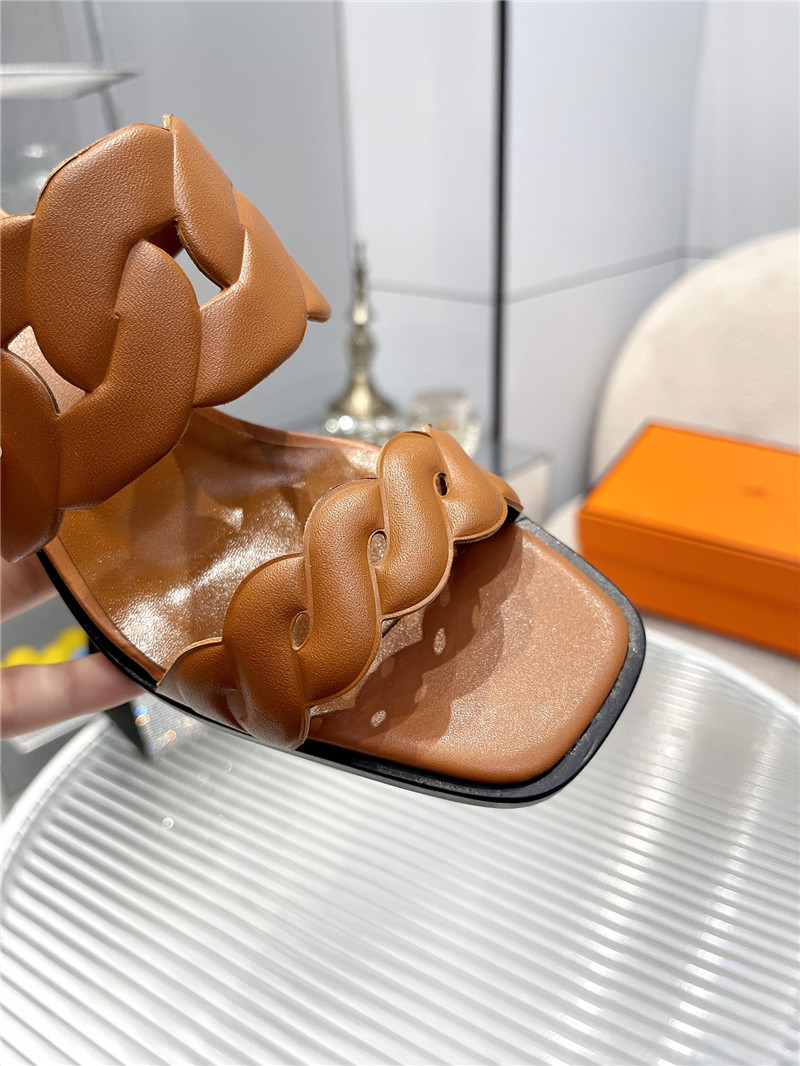 Hermès pig nose high heel sandals