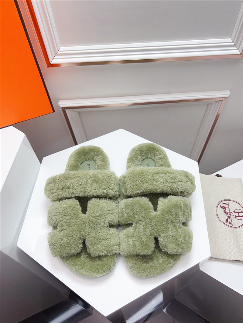 Hermès second uncle shoe hair slippers