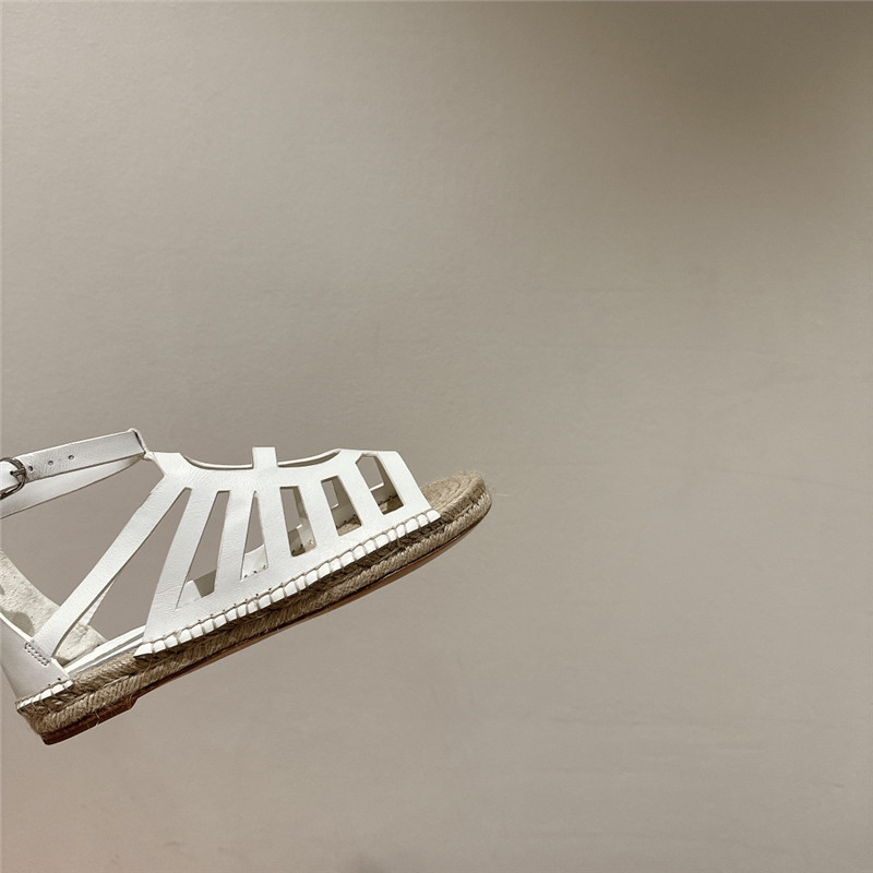 Hermès cutout pig nose espadrille sandals