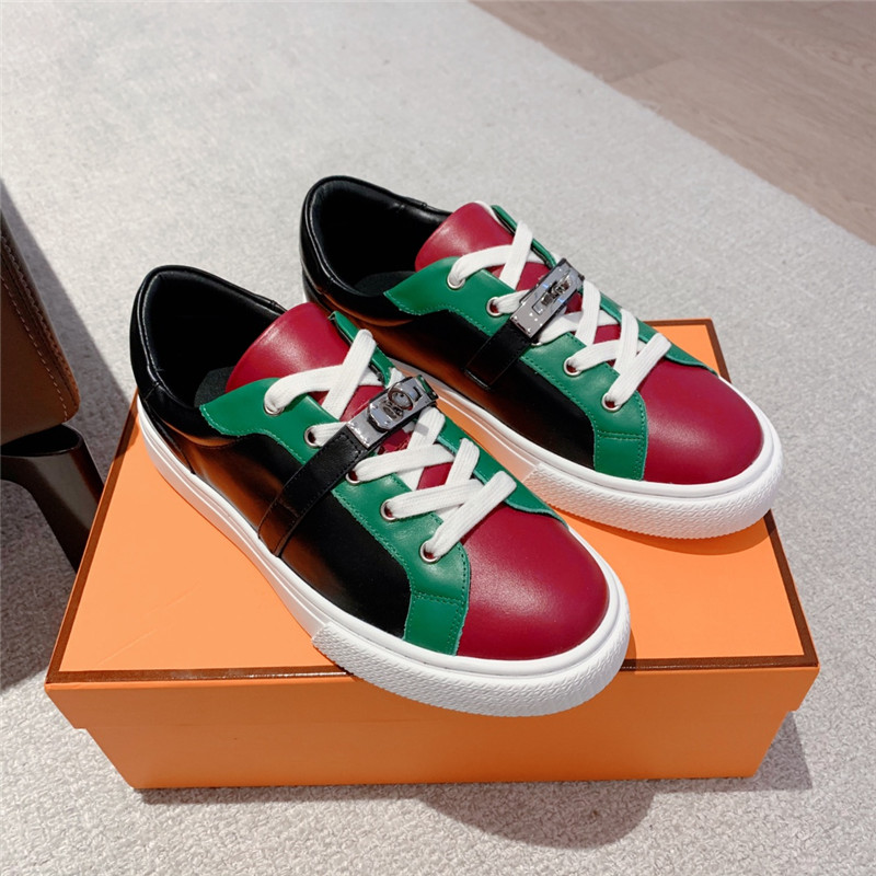 Hermès British retro design white shoes