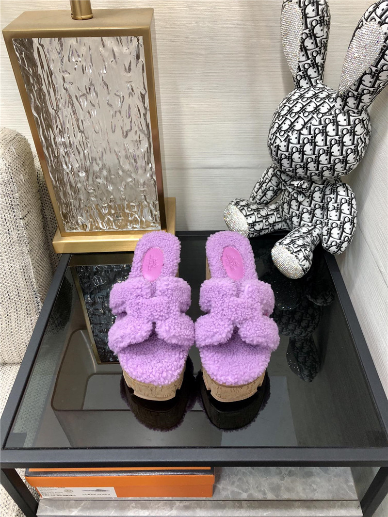Hermès Teddy Fur Slippers