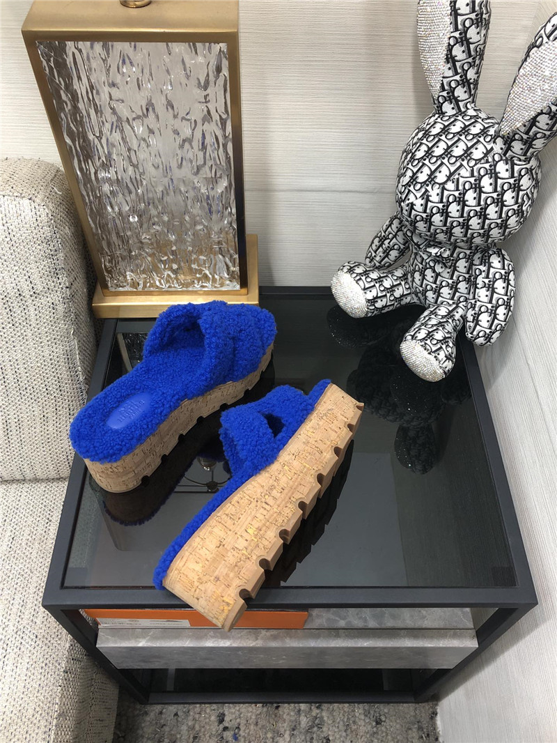 Hermès Teddy Fur Slippers
