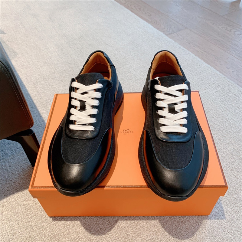 Hermès classic look-alike British retro white shoes