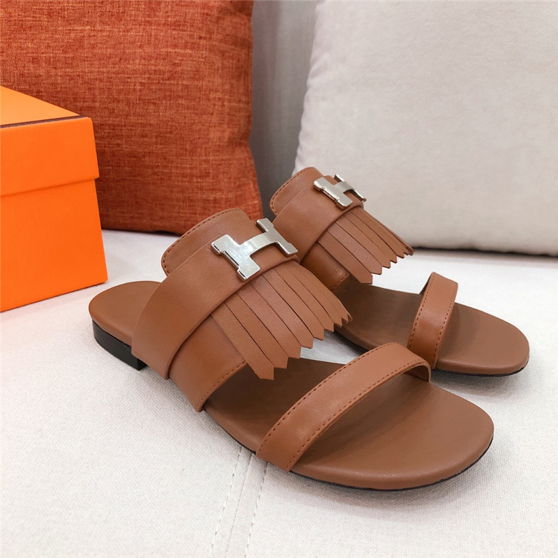 hermes H flat slipper sandals