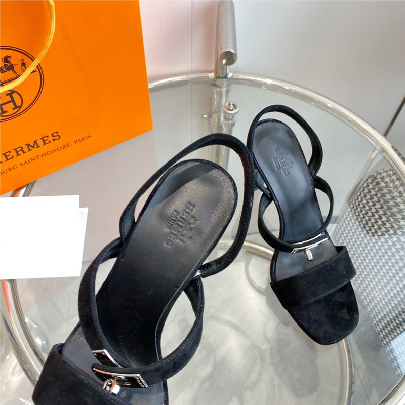 Hermès Glamor Kelly buckle high-heeled sandals
