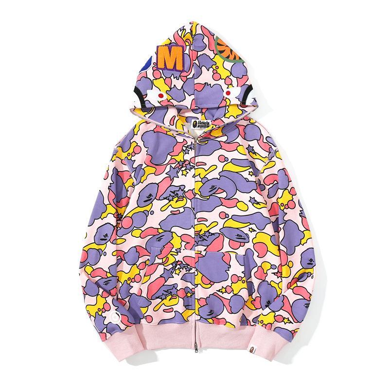Bape 21SS Shark Full Zip Cardigan Hoodies mens womensLimited M-3XL