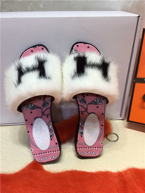 hermes mink slippers replica shoes