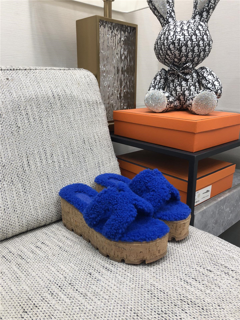 Hermès Teddy Fur Slippers