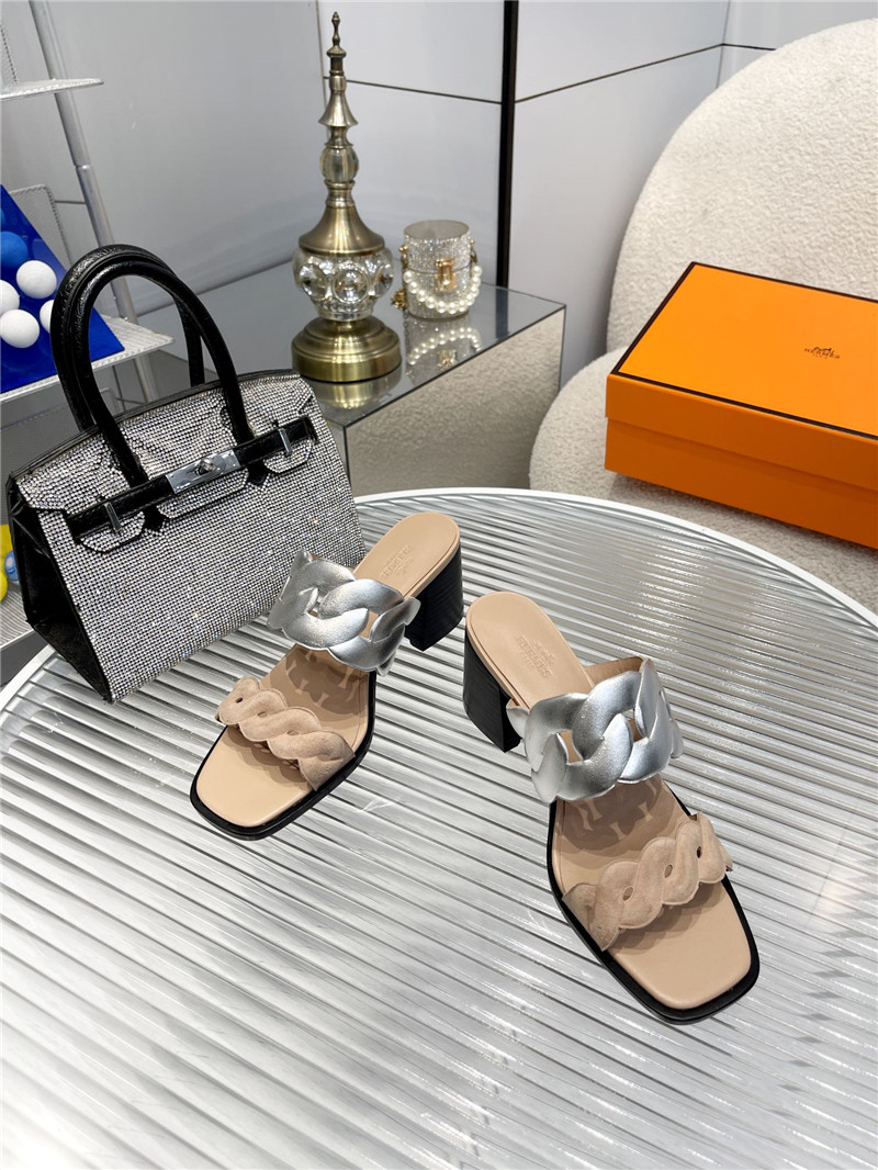 Hermès pig nose high heel sandals