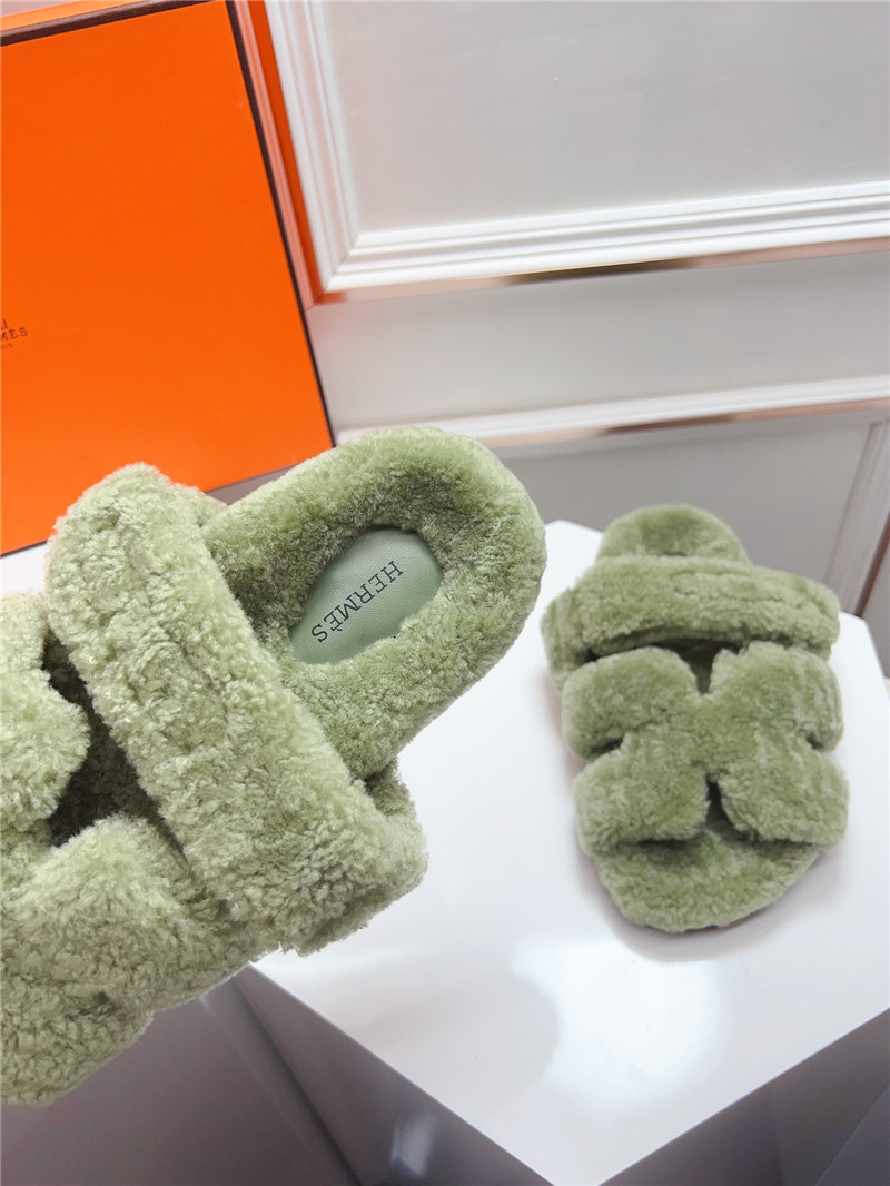 Hermès second uncle shoe hair slippers