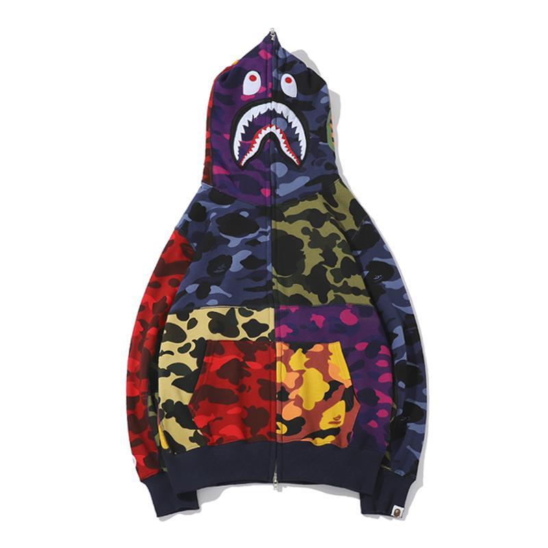 BAPE Mix Camo Shark Hoodie Multi