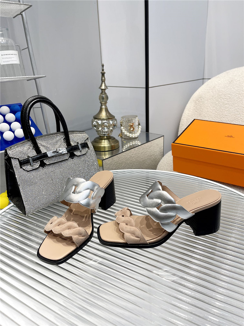 Hermès pig nose high heel sandals