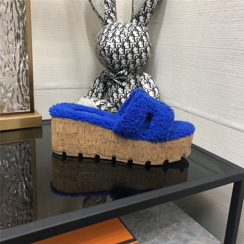 Hermès Teddy Fur Slippers