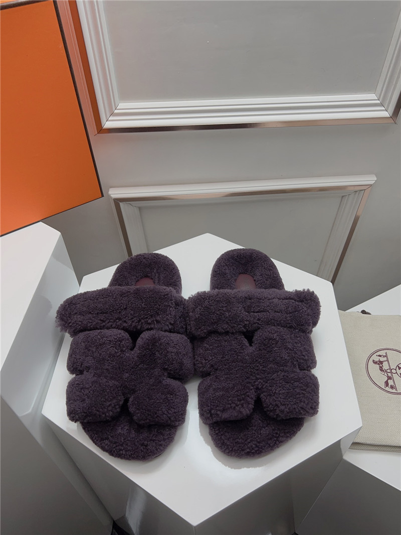 Hermès second uncle shoe hair slippers