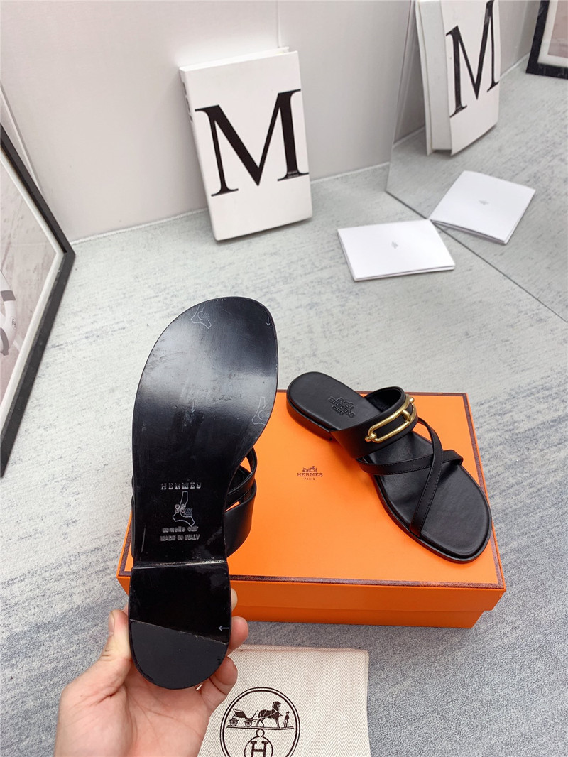 hermes flat slippers