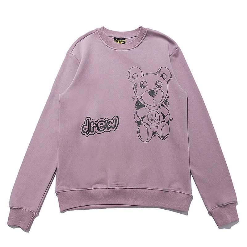 Drew House Bear Crewneck Sweatshirt Purple#2535