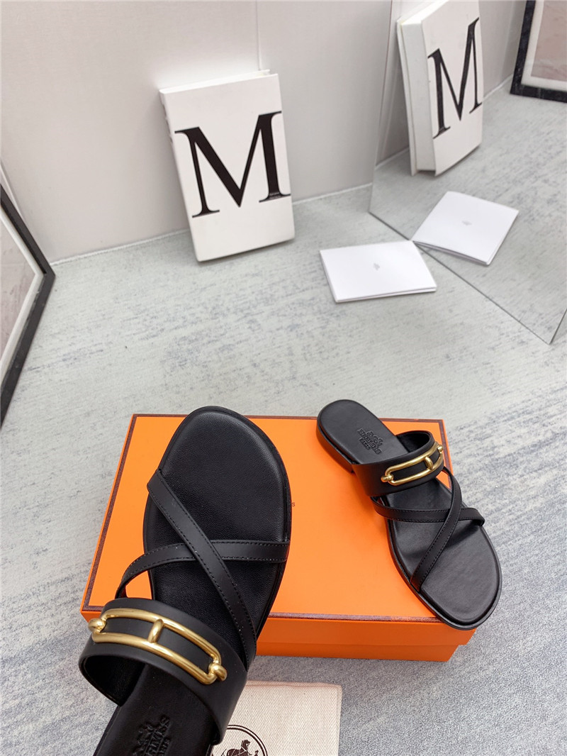 hermes flat slippers