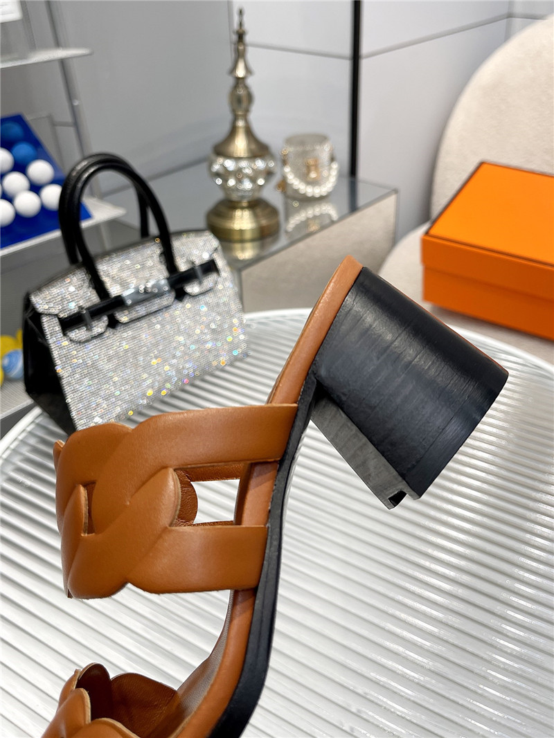 Hermès pig nose high heel sandals