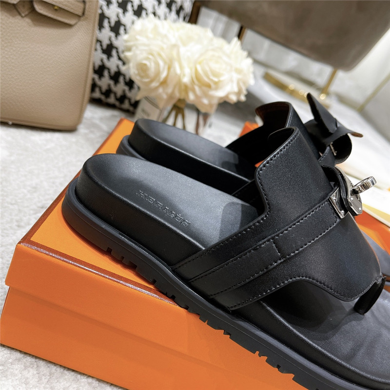 hermes kelly buckle slippers