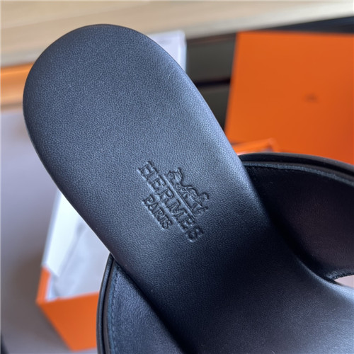 hermes H flat slippers