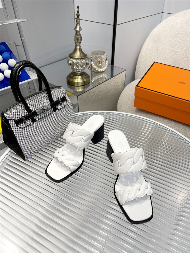 Hermès pig nose high heel sandals