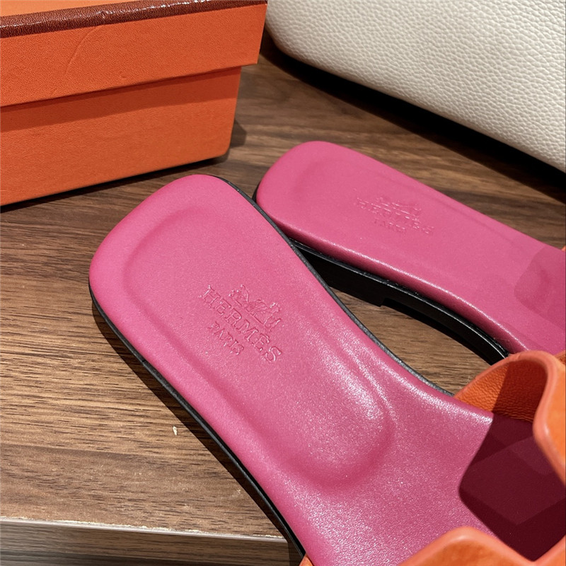 hermes H buckle slippers