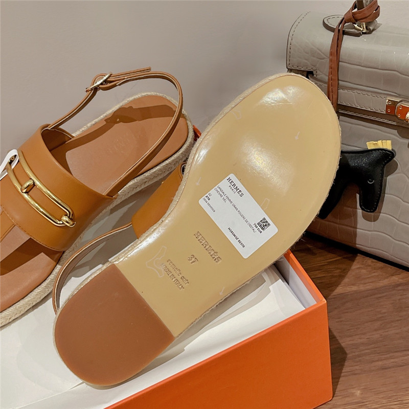 hermes knitted flat sandals